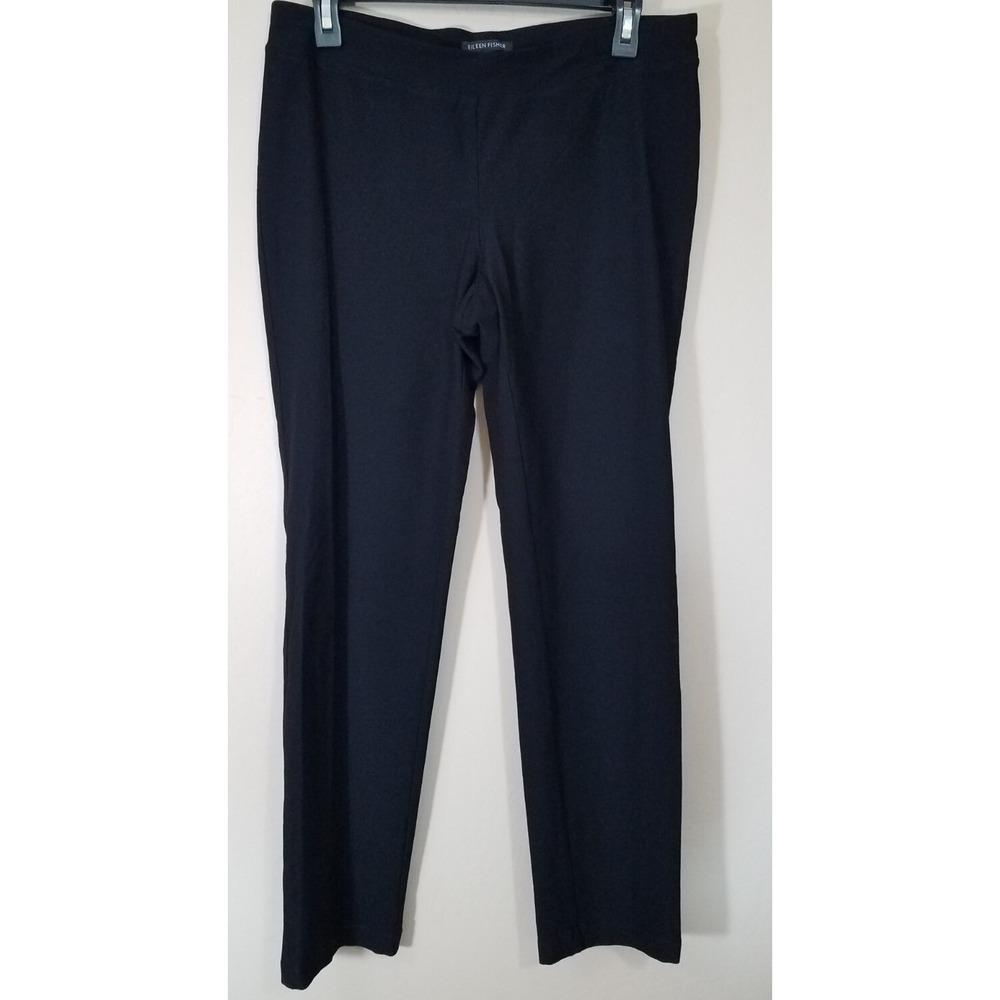 Eileen Fisher Crepe Pull-on Pants Women‎ size Small Ankle Black Stretch Casual
